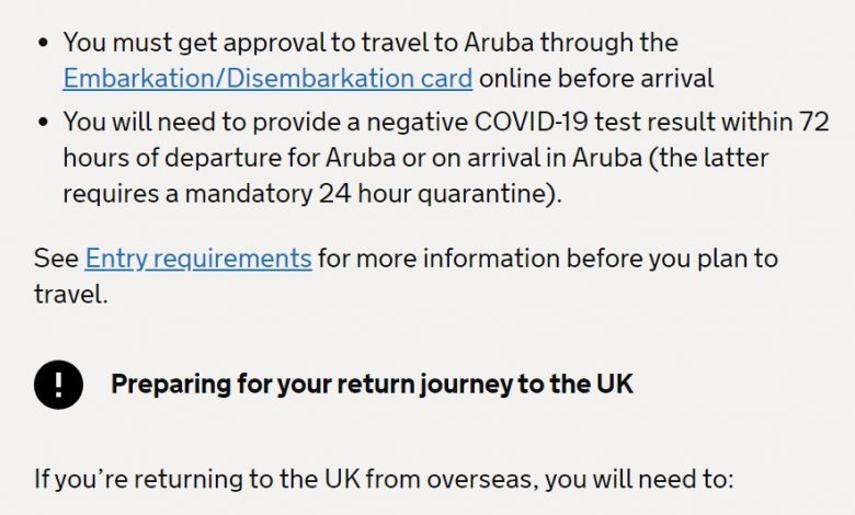 Photo of El Reino Unido eleva el costo de visitar Aruba por la pandemia del covid19